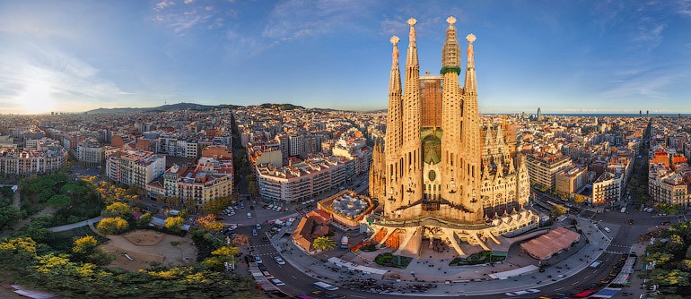 BARCELONA, Spain | 360 Degree Aerial Panorama | 3D Virtual Tours.