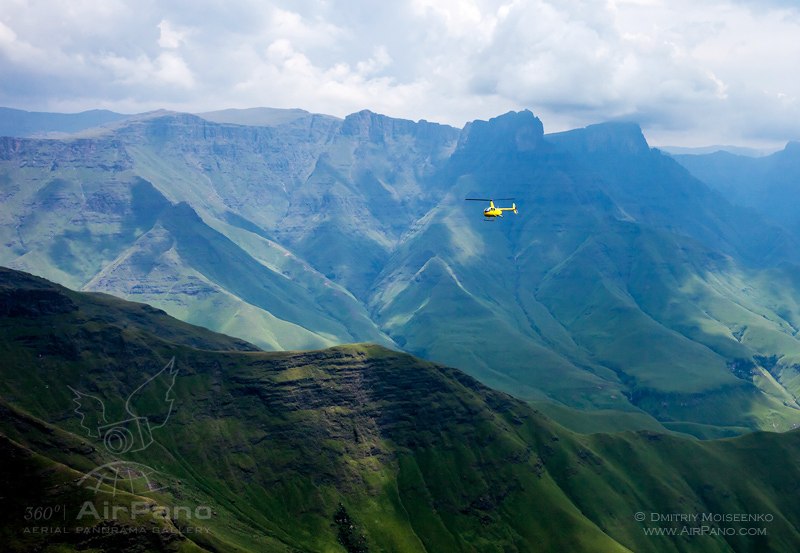Helicopter above the Drakensberg