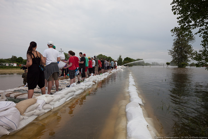 Flood in Lostau, Germany