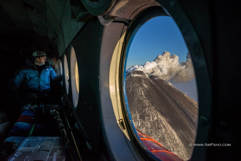 Shooting of volcano eruption