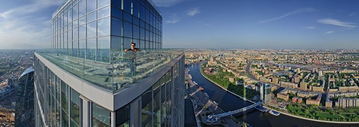 Москва Сити - съемка с самой высокой башни в Европе • AirPano.ru • 360 Degree Aerial Panorama • 3D Virtual Tours Around the World