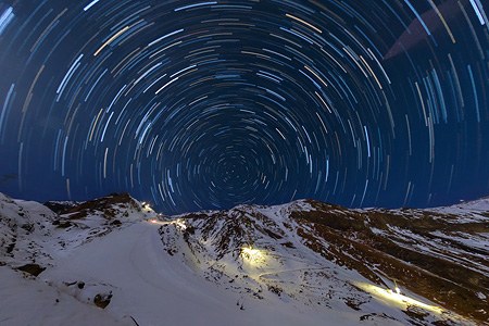 Звездное небо над Эльбрусом 