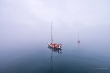 Yacht in the Arctic Ocean