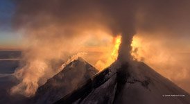 Извержение вулкана Ключевская Сопка №32