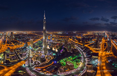 Бурдж Халифа ночью, Дубаи, ОАЭ