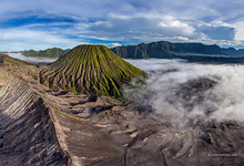 Batok volcano and view observation deck of the Bromo volcano