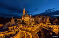 Церковь Матьяша ночью. Будапешт, Венгрия. Католицизм
