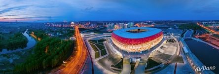Панорама стадиона «Мордовия Арена» ночью, Саранск Панорама стадиона «Мордовия Арена» ночью, Саранск