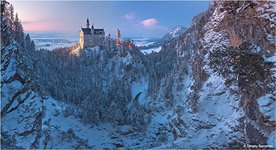 Замок Нойшванштайн зимой №1 Замок Нойшванштайн зимой №1
