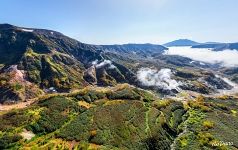 Долина гейзеров с высоты 1000 метров