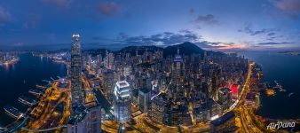 Panorama of Hong Kong at night