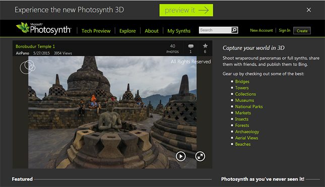 AirPano Photosynth, Borobudur