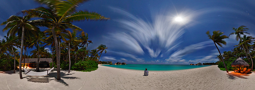 Мальдіви вночі, острів Reethi Rah, віртуальний тур - AirPano.ru • 360 Градусів Аерофотопанорами • 3D Віртуальні Тури Навколо Світу