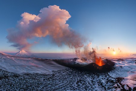 Извержение вулкана Плоский Толбачик, Камчатка