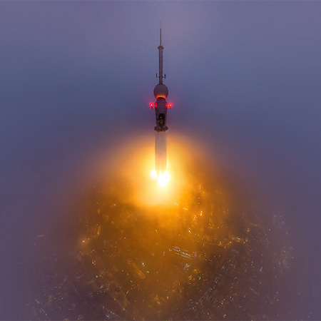 Запуск ракеты Союз-AirPano в космос