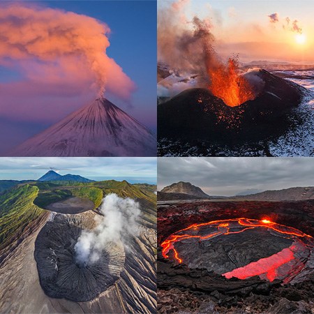 پرواز برفراز زیباترین آتشفشان‌های جهان