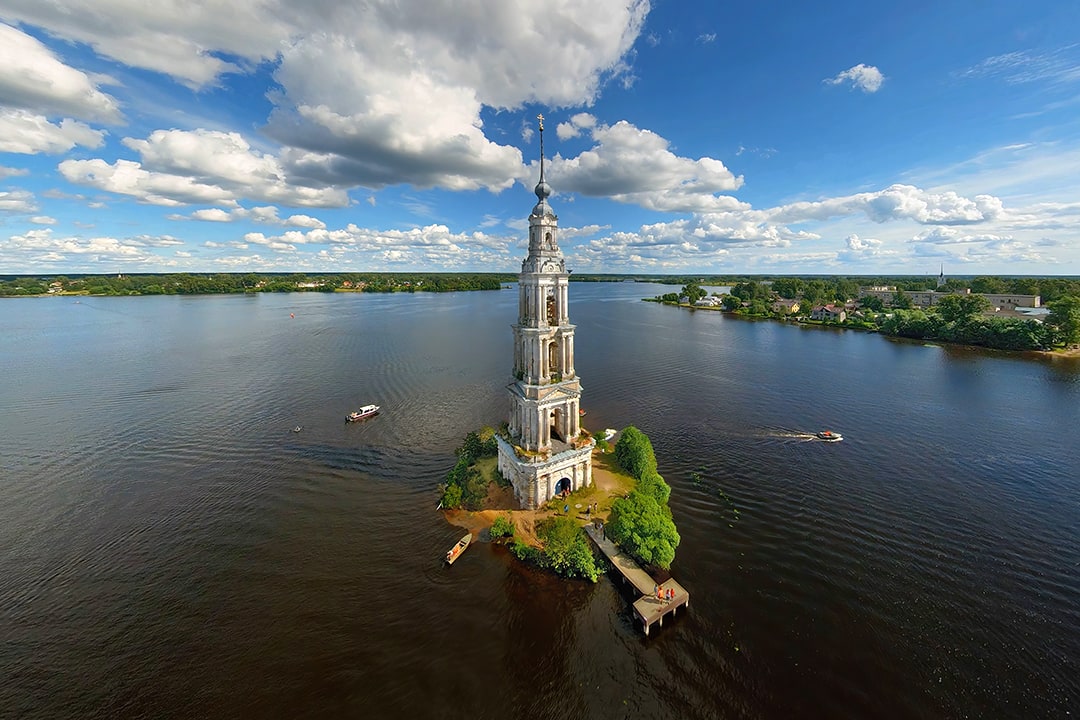 Калязин, колокольня, река Волга