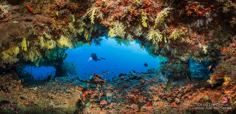 Fotteyo underwater overhangs (Hurahu Kandu). Южные Мальдивы