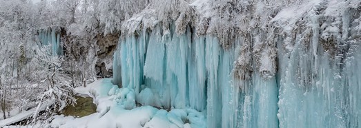 Национальный парк Плитвицкие озера зимой, Хорватия. Тизер