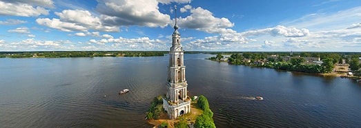 Калязин, колокольня, река Волга