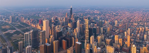 Полет над Чикаго, США