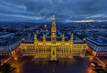 Венская ратуша ночью №1 Венская ратуша ночью №1
