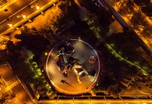 Детская площадка «Гулливер» ночью №1