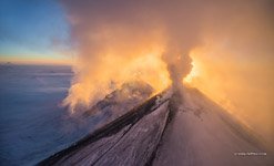 Извержение вулкана Ключевская Сопка №2