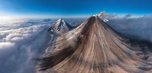 Извержение вулкана Ключевская Сопка №30