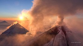 Извержение вулкана Ключевская Сопка №34