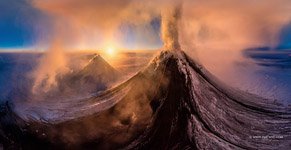 Извержение вулкана Ключевская Сопка №25