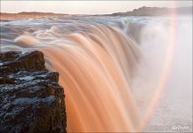 Pink waterfall, Selfoss, Iceland