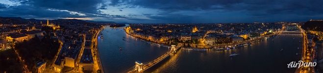 Панорама ночного Будапешта Панорама ночного Будапешта