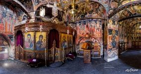 Внутри собора монастыря Святой Троицы. Монастыри Метеоры, Греция. Православие