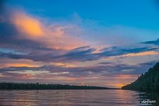 Закат в дельте реки Ориноко