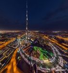 Бурдж-Халифа ночью. Дубай, ОАЭ