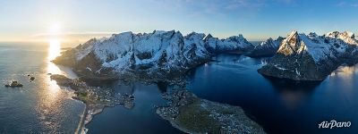 Aerial panorama of Reine