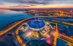 Стадион «Санкт-Петербург» ночью Стадион «Санкт-Петербург» ночью