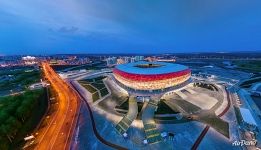 Mordovia Arena at night, Saransk