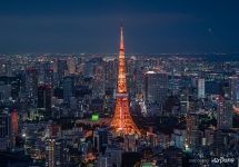 Телевизионная башня Токио ночью