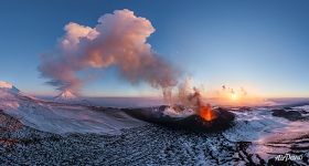 Извержение вулкана Плоский Толбачик, Камчатка, Россия