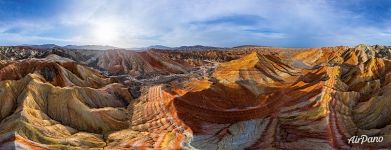 Цветные горы Чжанъе Данься, Китай Цветные горы Чжанъе Данься, Китай