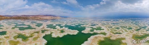Соляные узоры Мертвого моря. Панорама