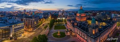 Ратуша в Белфасте. Ночная панорама Ратуша в Белфасте. Ночная панорама