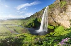 Летняя идиллия, водопад Seijalandsfoss Летняя идиллия, водопад Seijalandsfoss