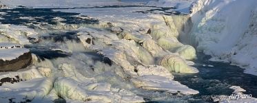 Frozen Gullfoss waterfall, Iceland