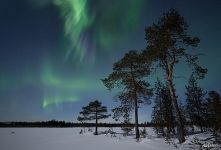 Северное сияние на Кольском полуострове