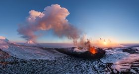 Извержение вулкана Плоский Толбачик Камчатка, Россия, 2012 год