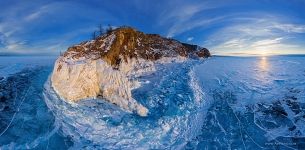 Наплывы льда на мысе Будун, озеро Байкал