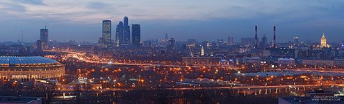 Панорама ночной Москвы Панорама ночной Москвы